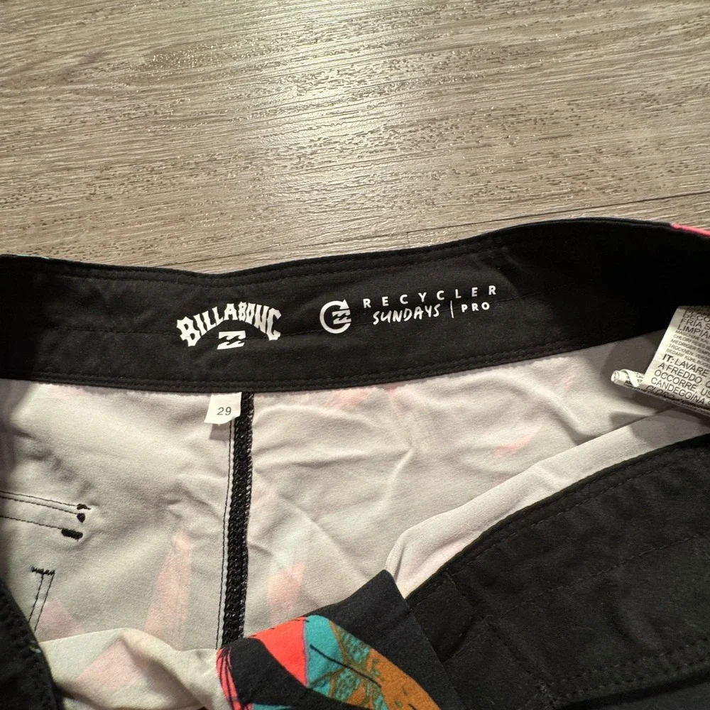 Billabong Board Shorts Mens 29 Black Recycled Sundays Pro Floral Summer Surf